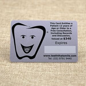 Custom Orthodontist Business Card With Silver Foil Stamping