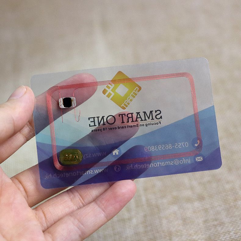 glossy pvc transparent smart ic cards printing