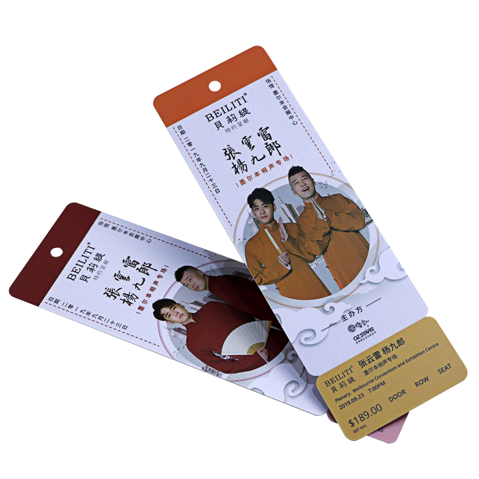 Custom Shape Plastic Ticket Card