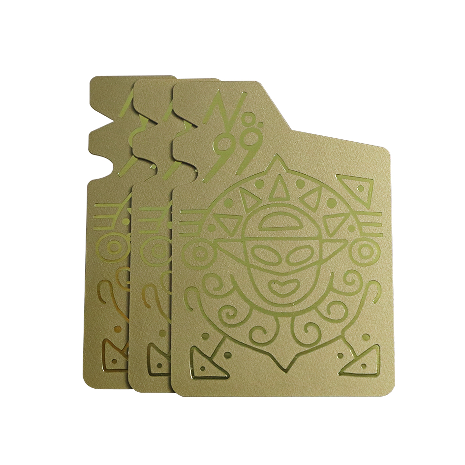 Matte Gold Foil die cut card in mini car shape