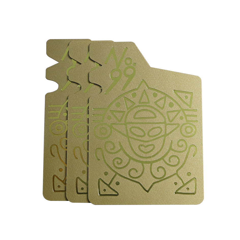 Matte Gold Foil die cut card in mini car shape