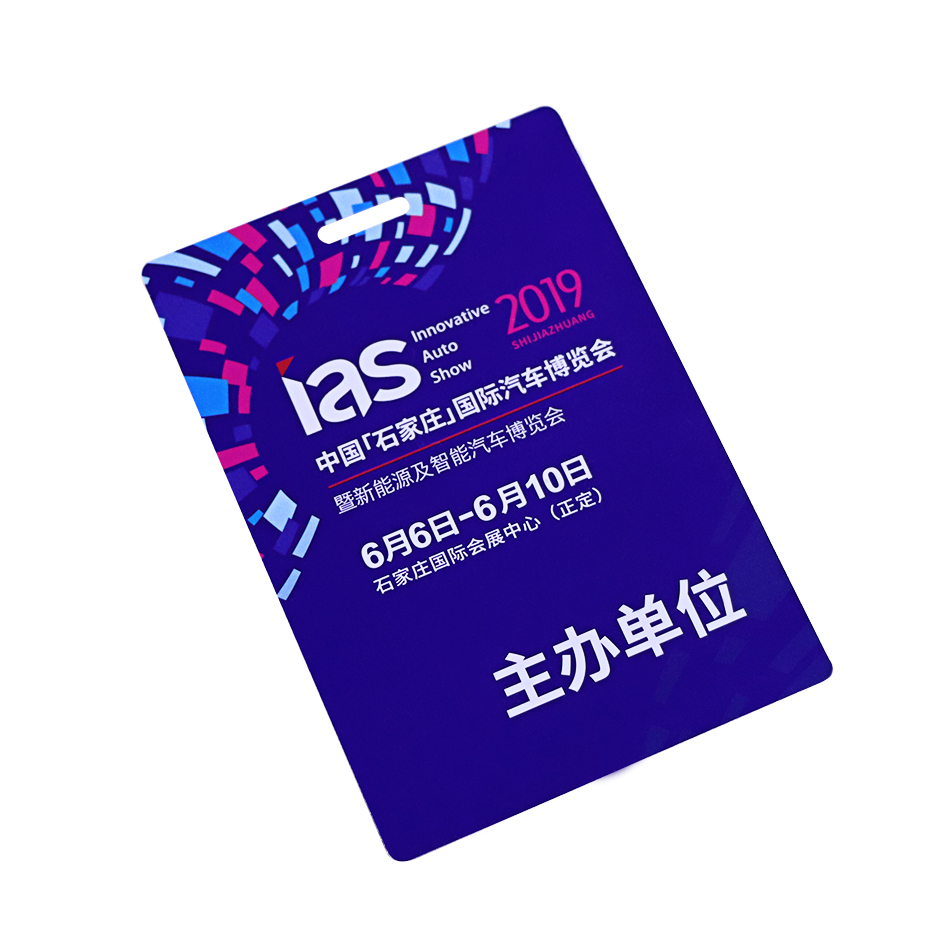 Custom Shape Plastic Card For Auto Show Exhibitor Badge