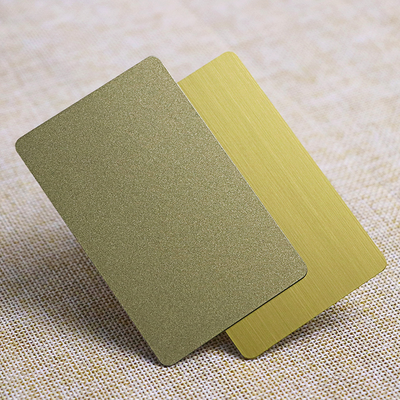 blank metallic gold plastic cards