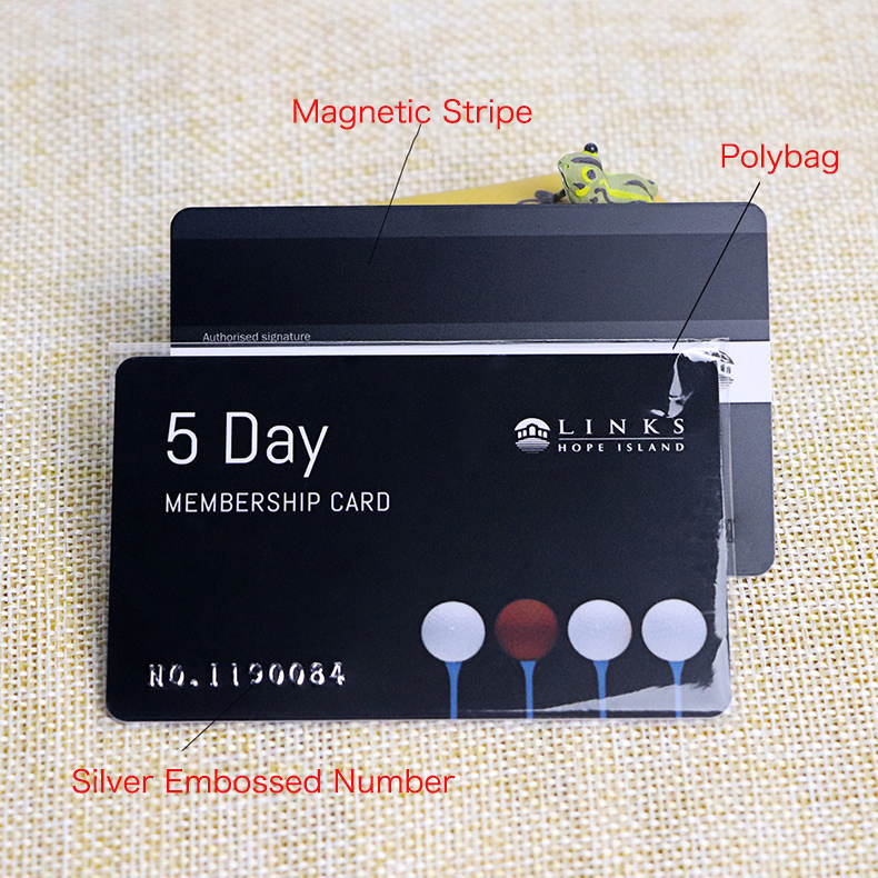 Contactless Hotel Membership Debit Card With Silver Embossed Number