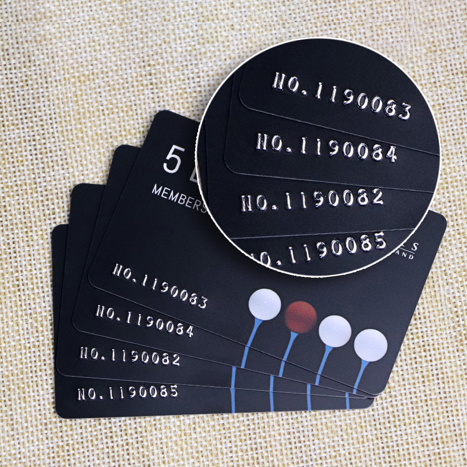 Contactless Hotel Membership Debit Card With Silver Embossed Number