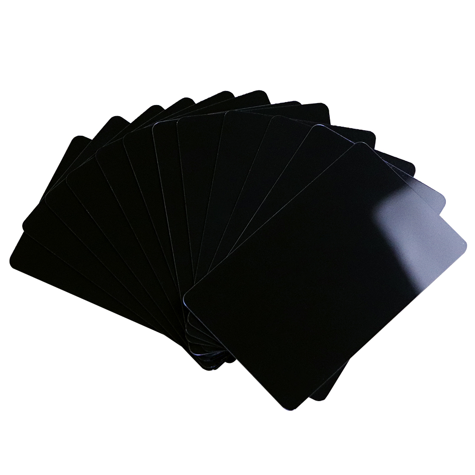 printed blank black card