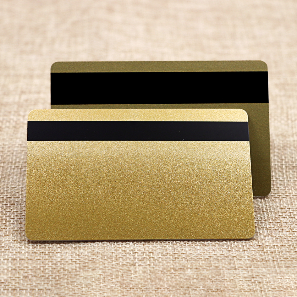 blank metallic gold plastic cards