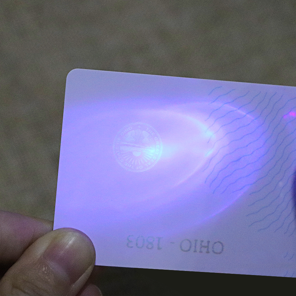 Invisible UV Light Plastic Card