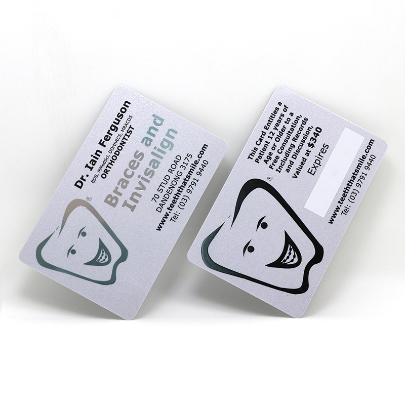 Customized Plastic Business Card Printing Silver Foil Stamping Logo Cards
