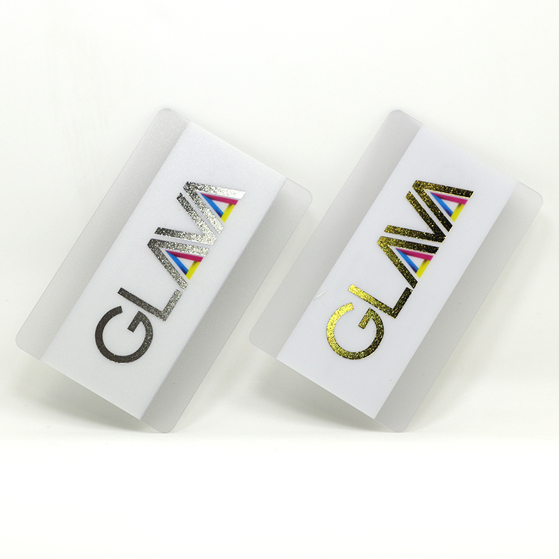 Transparent Business Cards PVC Plastic Card With Gold Foil Stamping