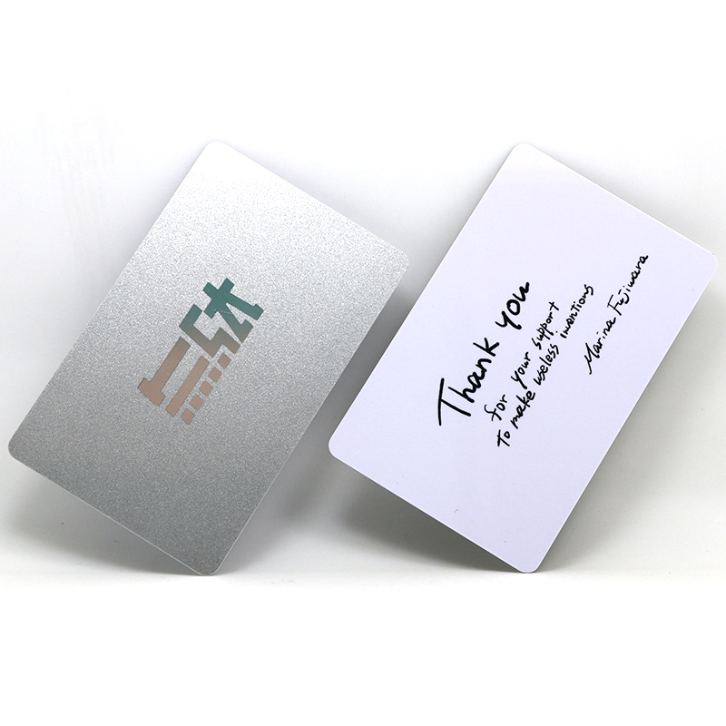 Silver Plastic Business Cards Premium Glossy White PVC Card Custom With Logo