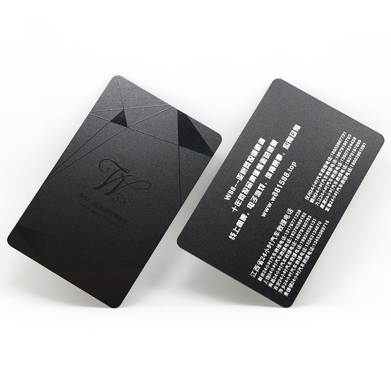 Luxury Black Business Cards With Spot UV Frosted PVC 