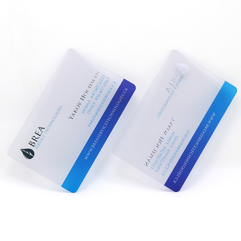 Custom Plastic Transparent Business Cards With Silver Foil Stamping