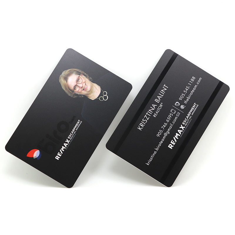 Customzied Business Card Matte Black PVC Cards With Spot UV Logo Photo
