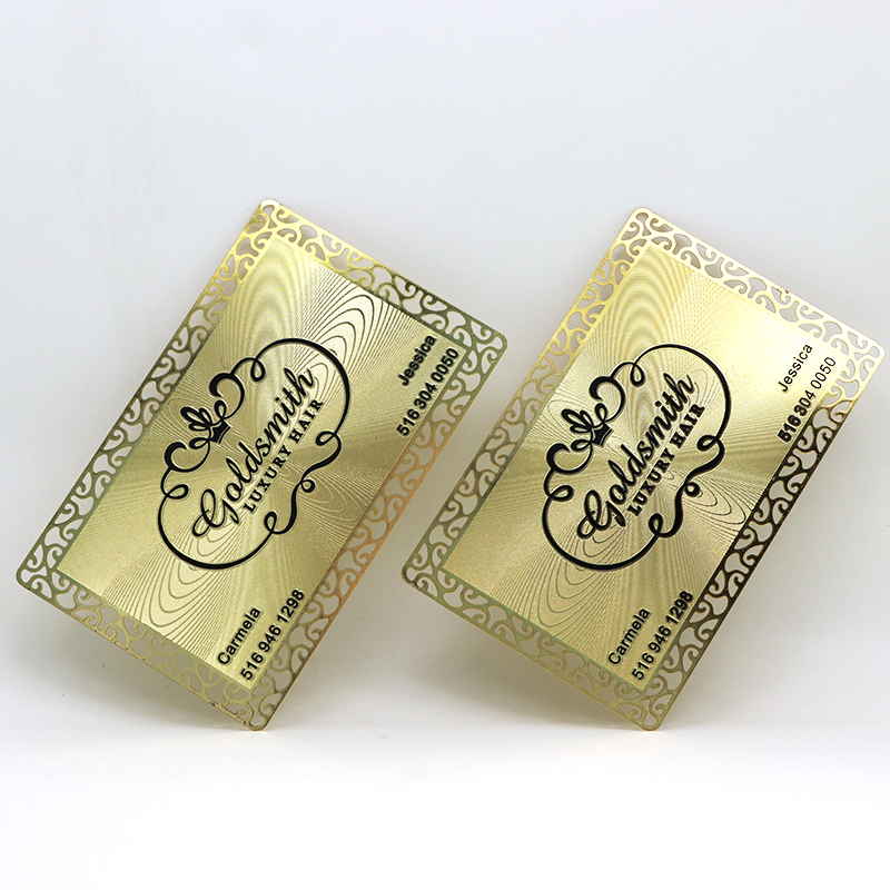 Custom Laser Cut Stainless Steel Gold Metal Business Cards